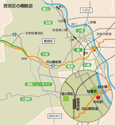 西京区の概略図