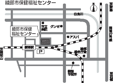 綾部市保健福祉センター地図